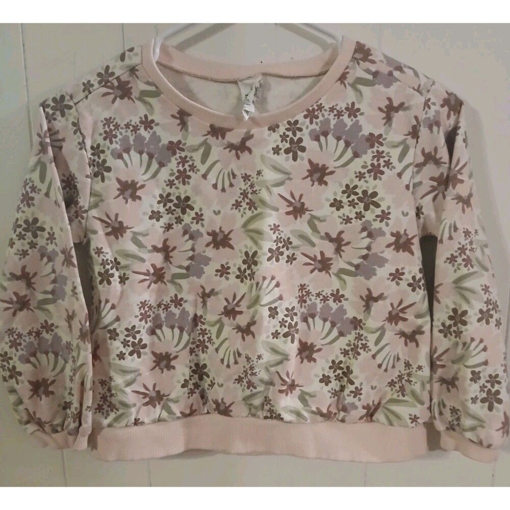 Honest Baby Clothing Girls Pink Floral Sweatshirt  Size 6